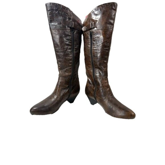 BORN CROWN ANDERSYN DISTRESSED BROWN LEATHER BOOTS SIZE SZ 6.5 - Picture 1 of 15